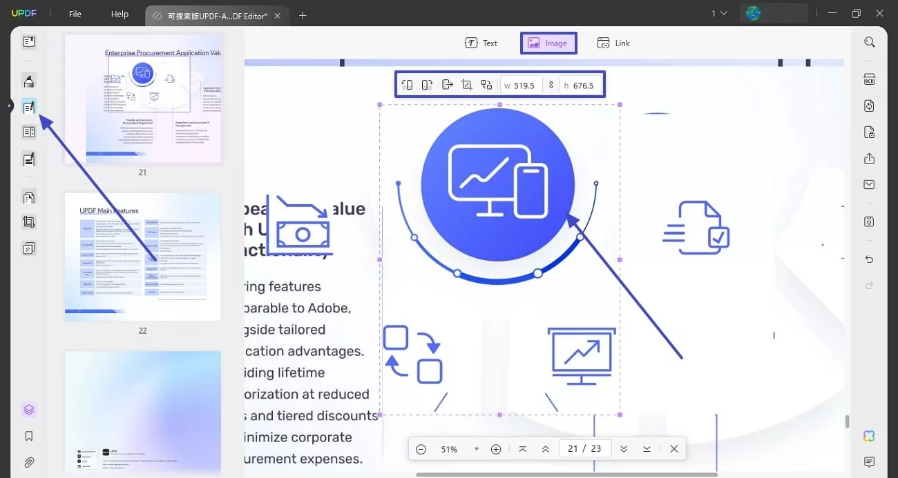 make adjustments in pdf images