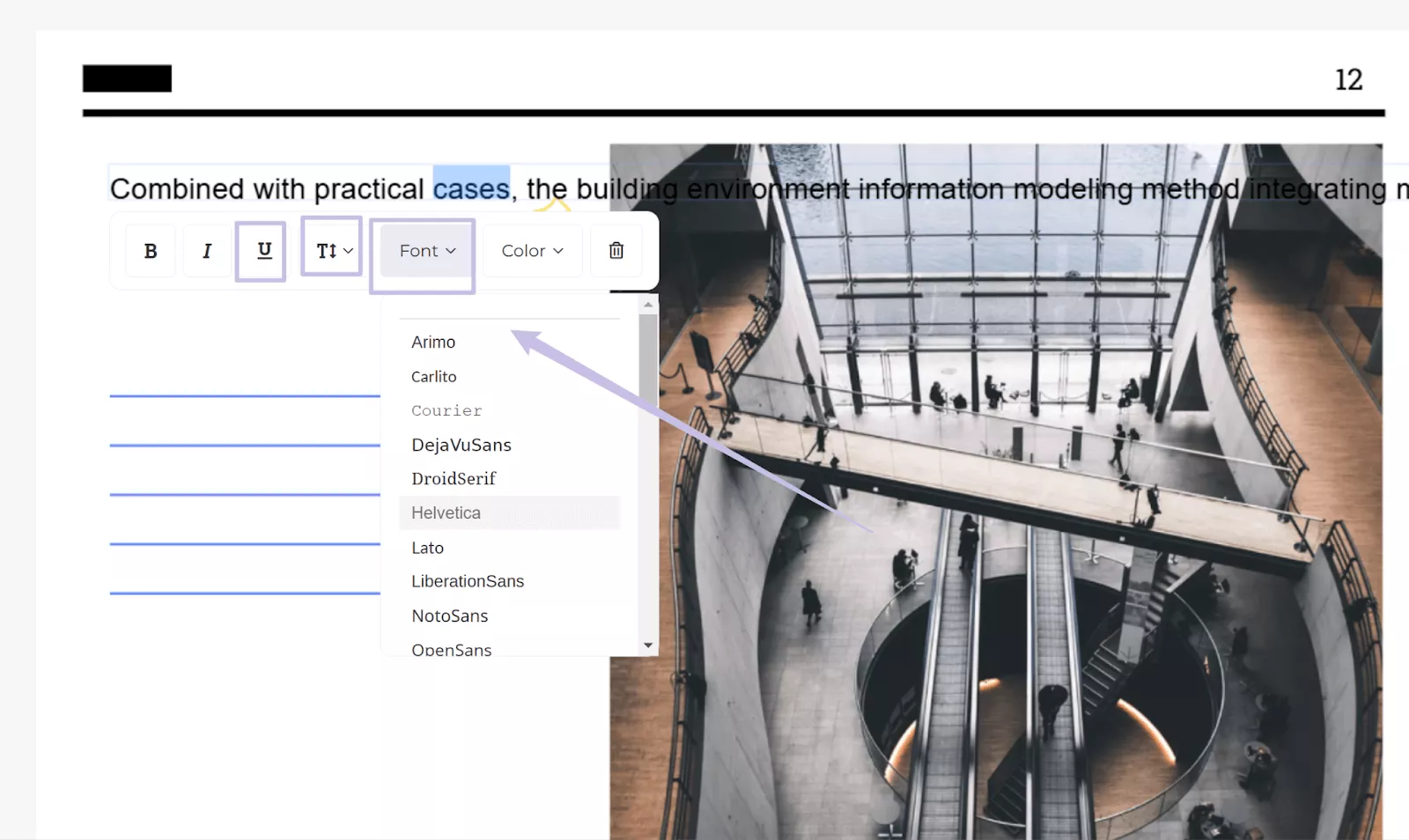 change the layout when editing pdf deftpdf