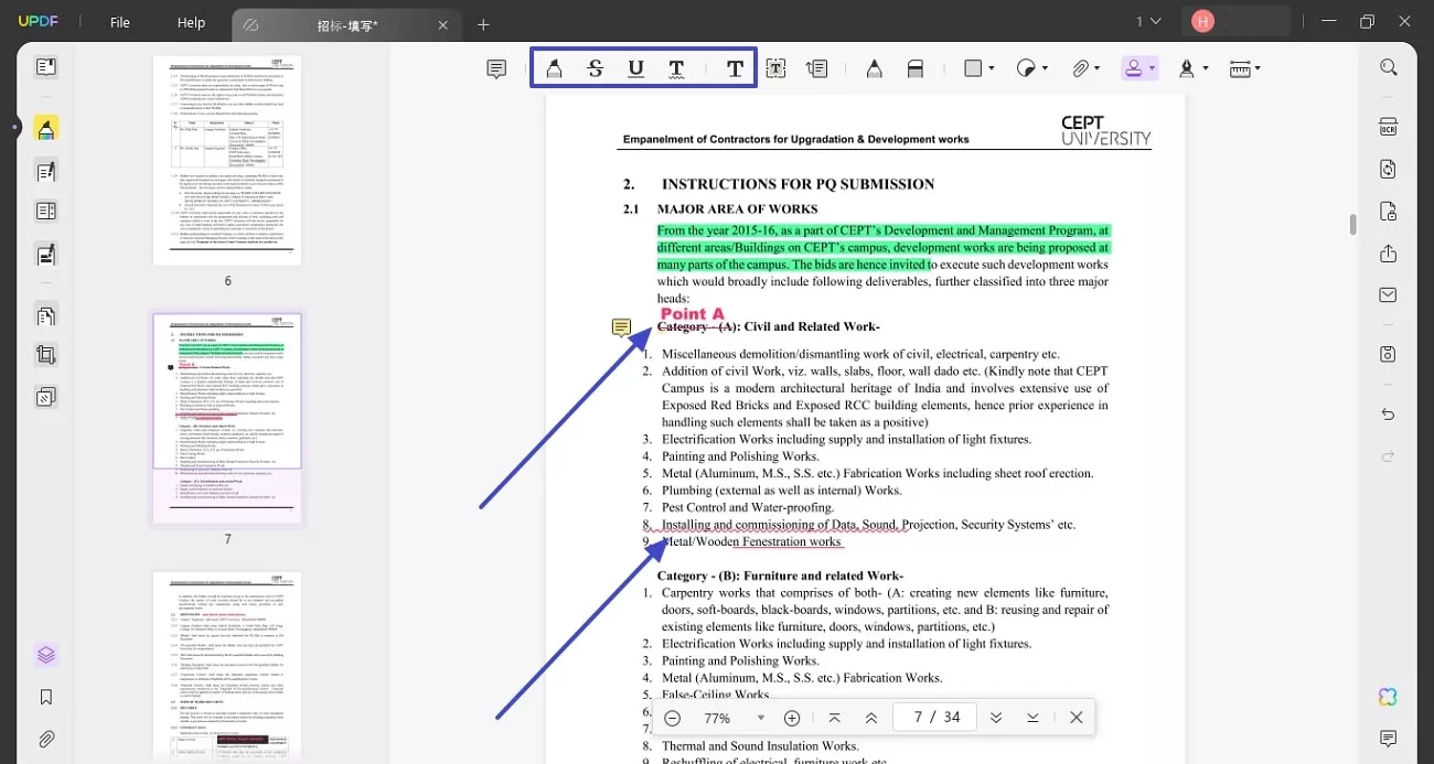 highlight text and add comment