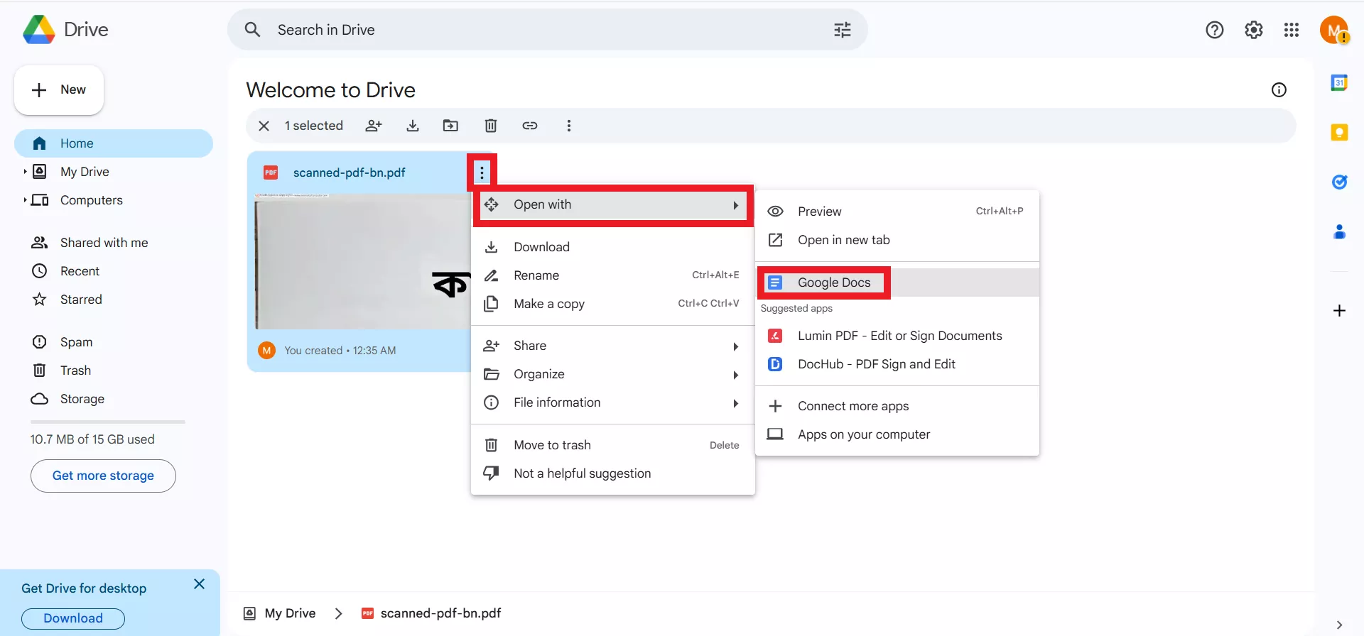 Google Drive OCR