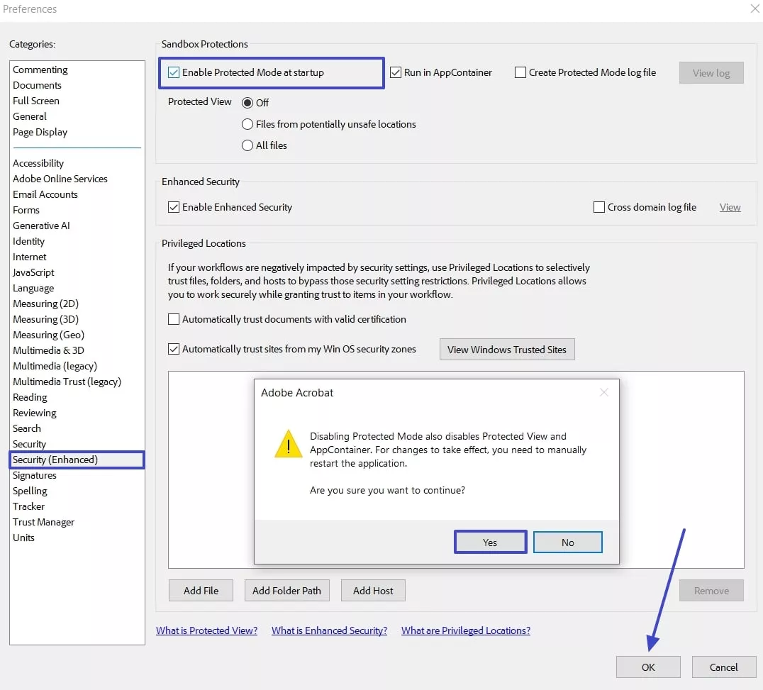 disable protected mode