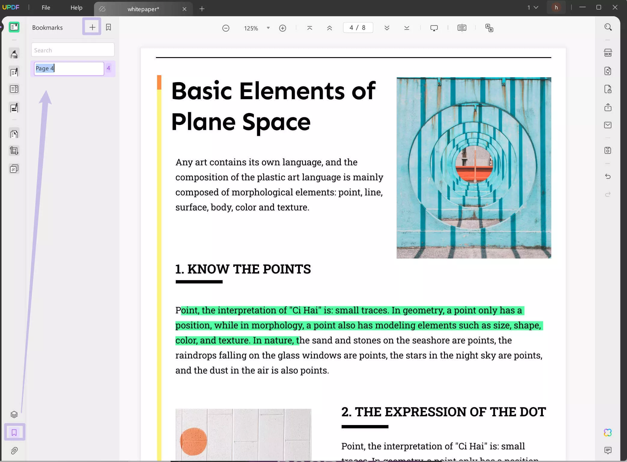 add bookmarks to pdf with updf