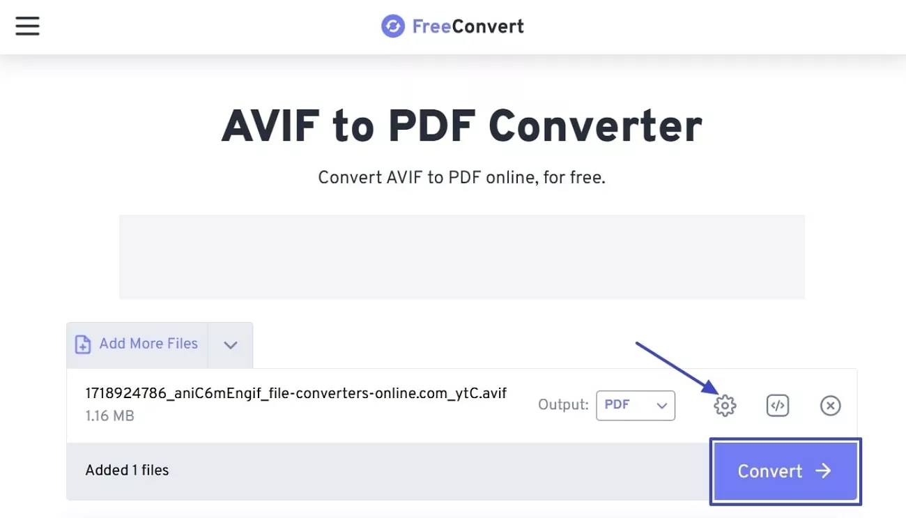 manage settings and convert freeconvert