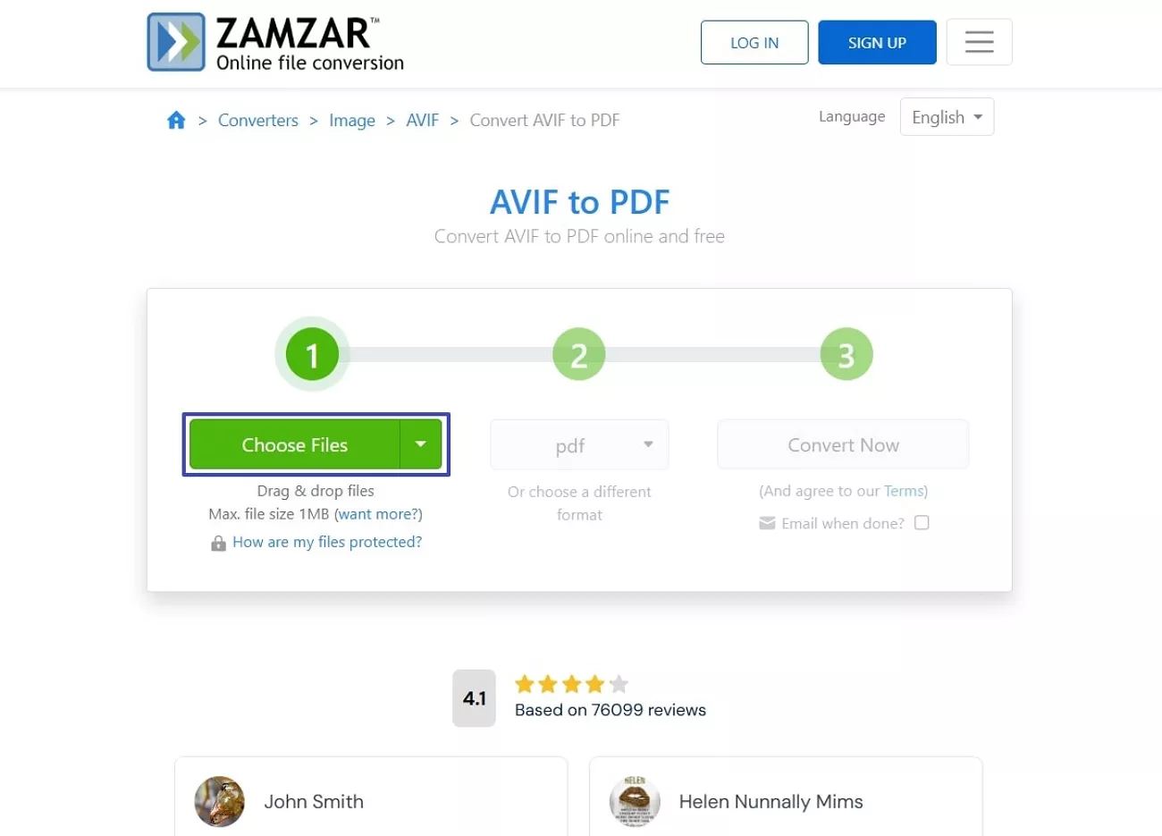 add files in zamzar