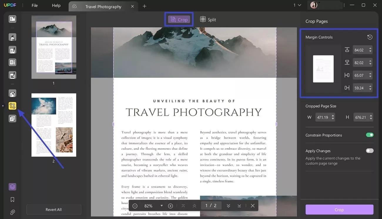 use the crop page feature