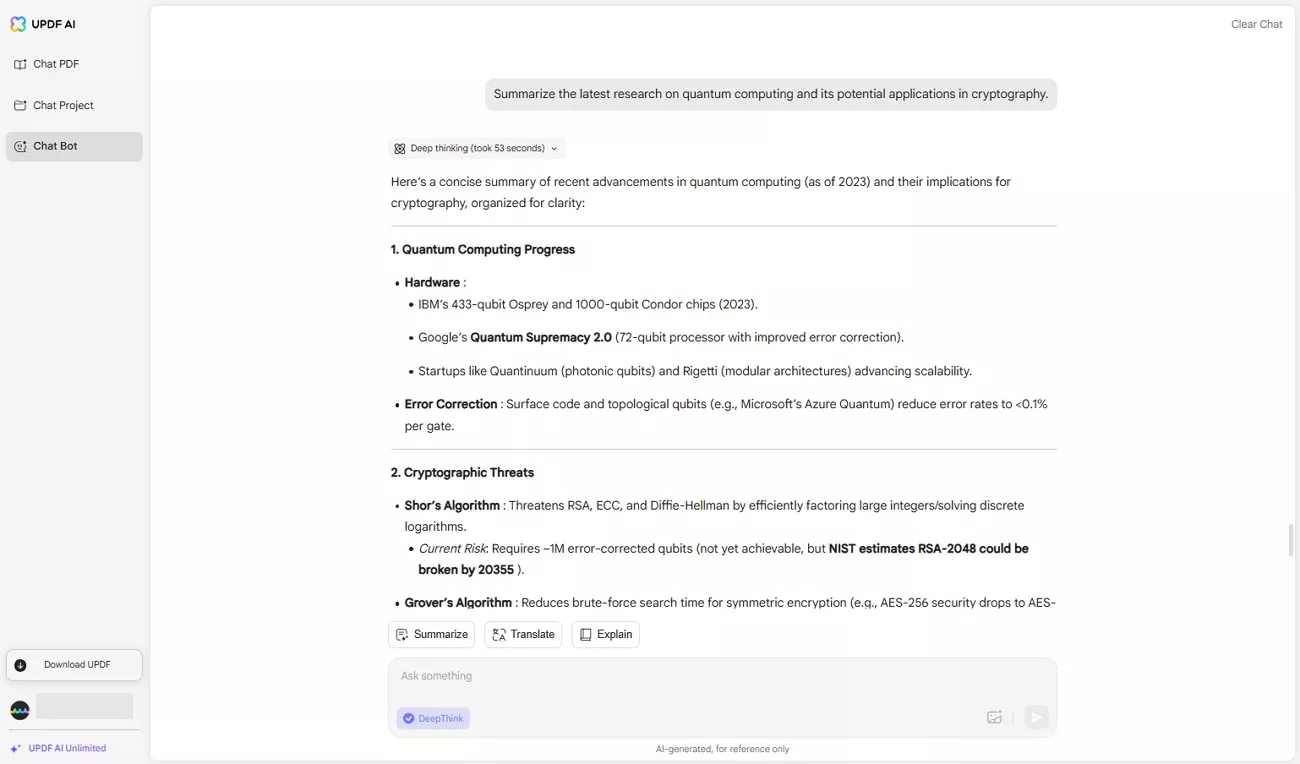 research and development prompts updf ai