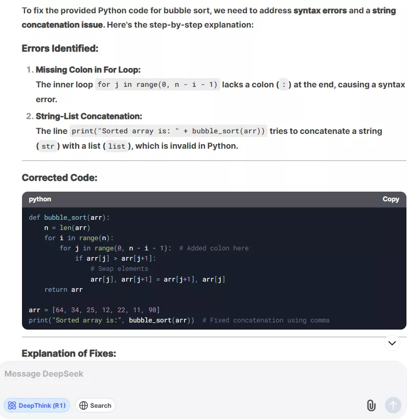 coding analysis of DeepSeek