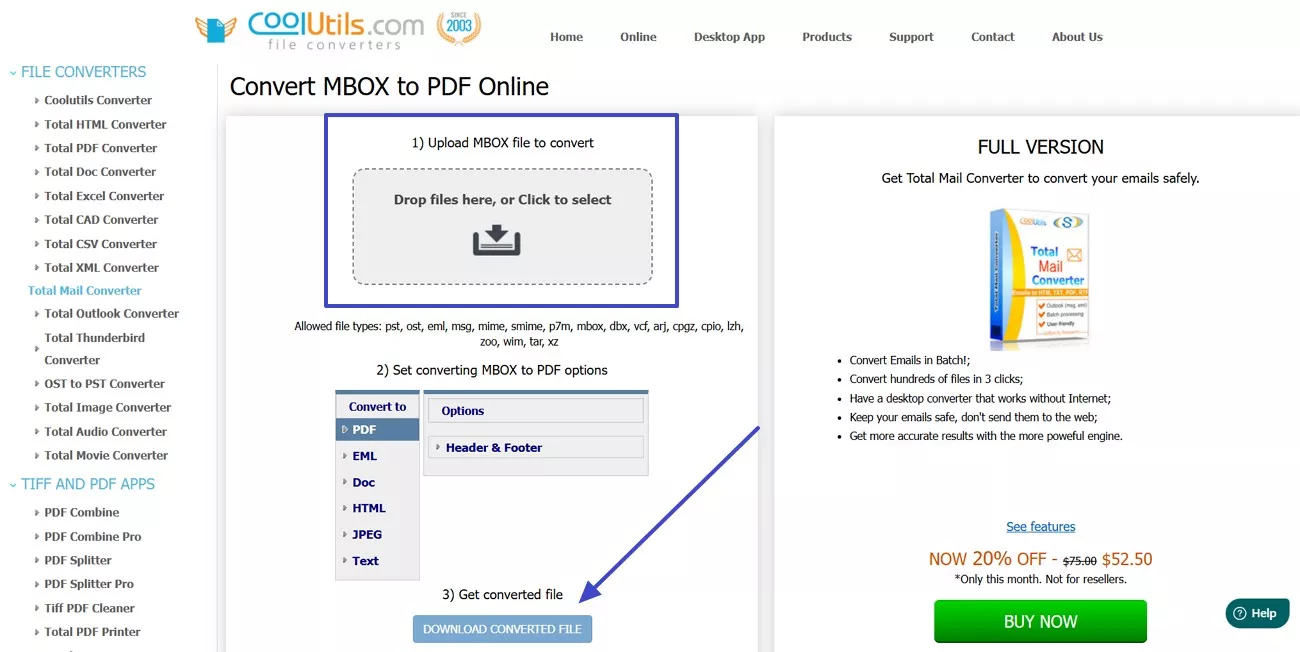 convert mbox to pdf coolutils