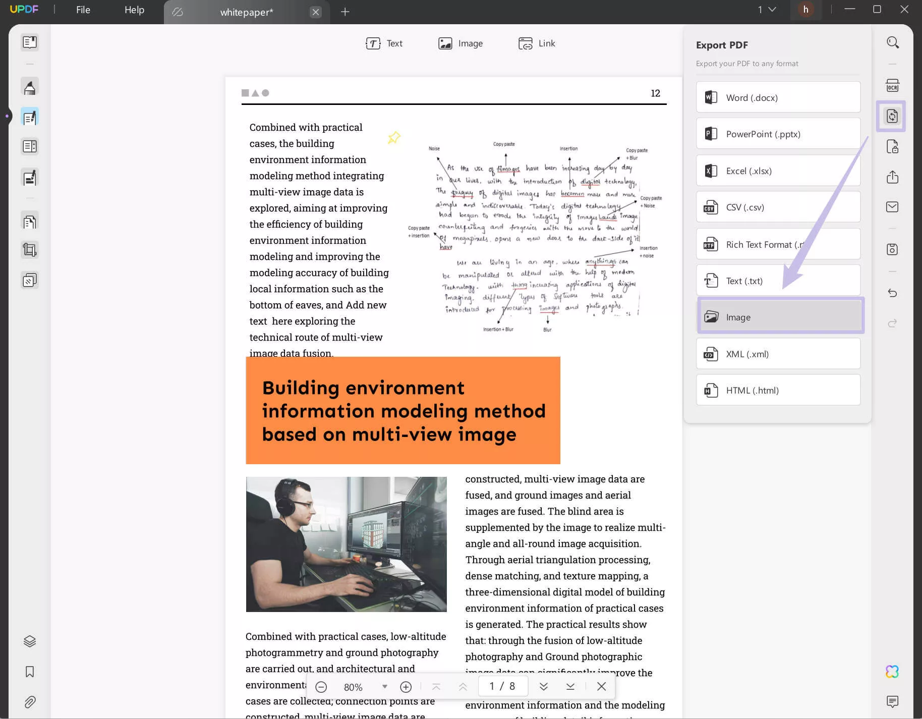 export pdf to images updf
