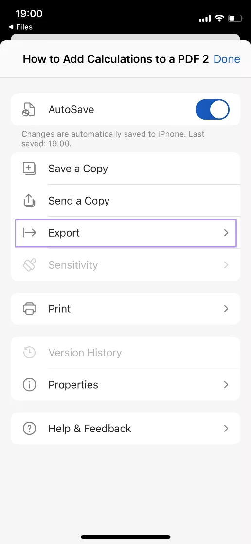 export pdf to word Microsoft word iphone