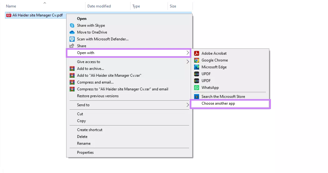 go to the choose another app option windows