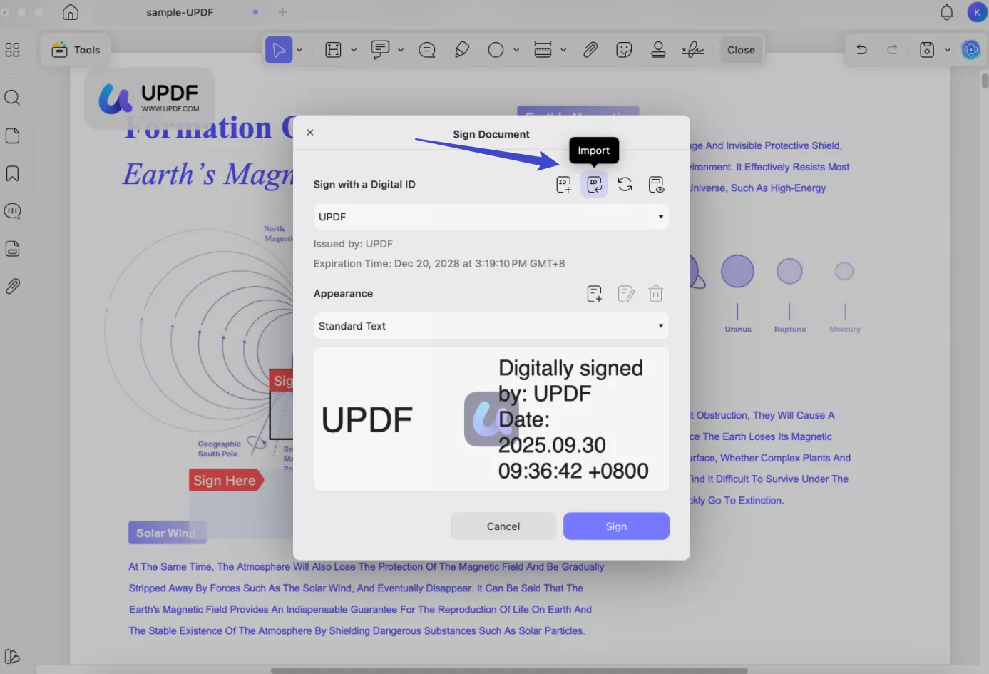 import digital signature updf mac