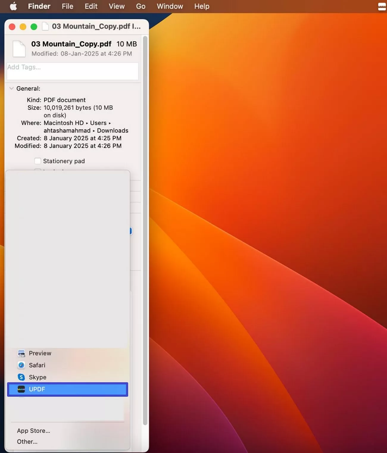 set updf as default on mac