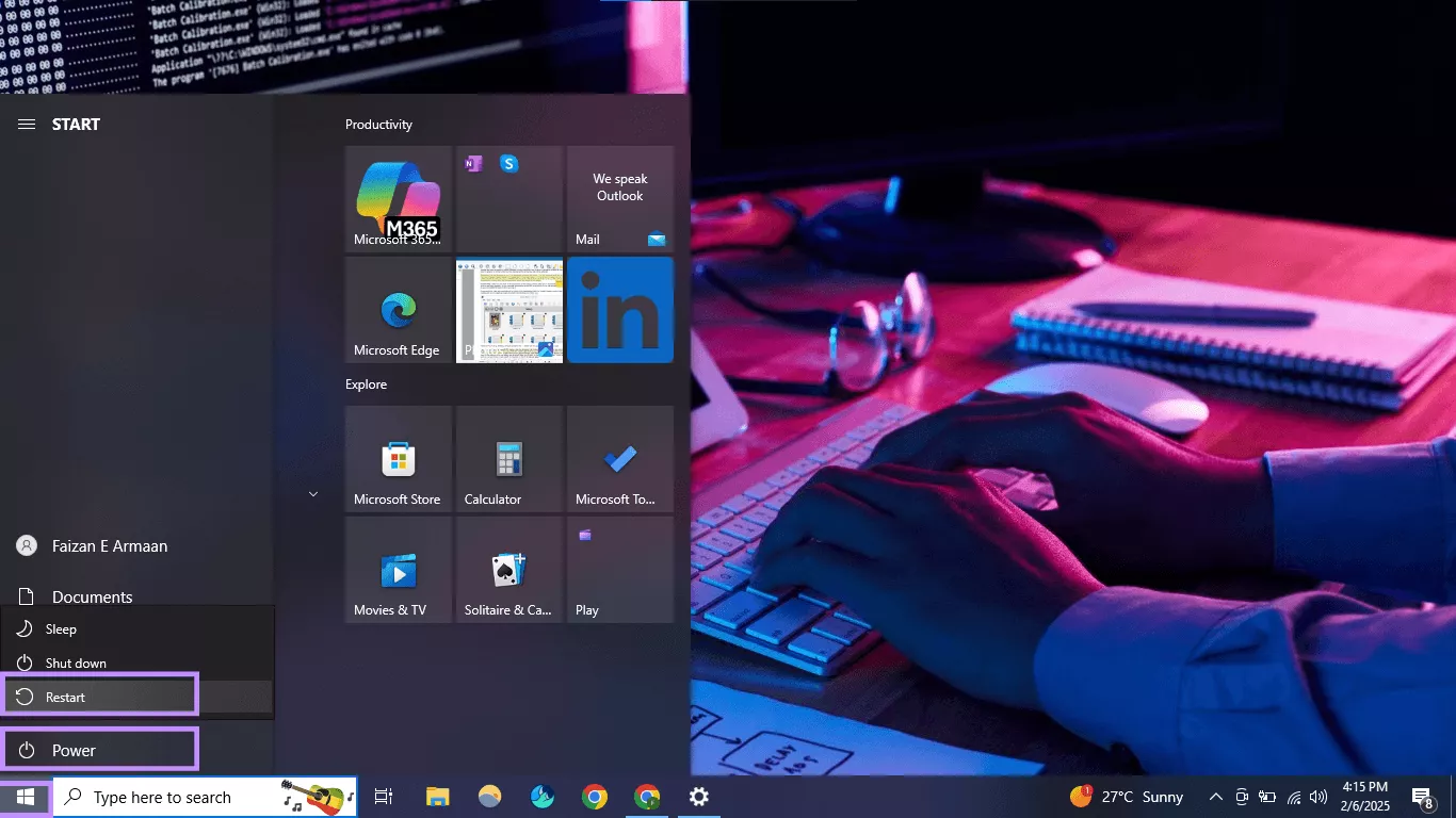 restart computer