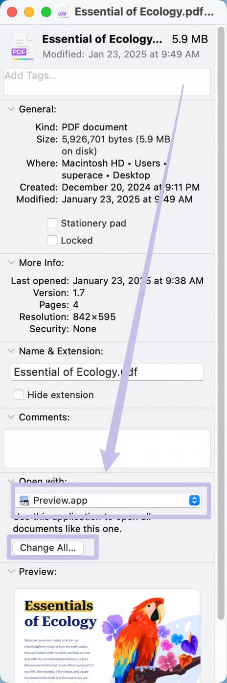 set preview as default pdf viewer mac