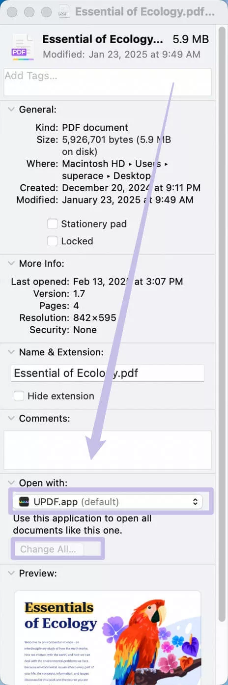 set updf as default pdf viewer mac
