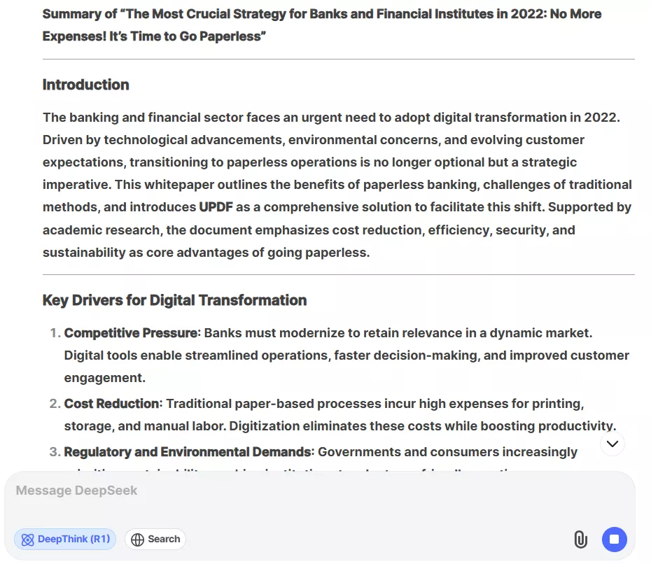 summarize PDF with DeepSeek