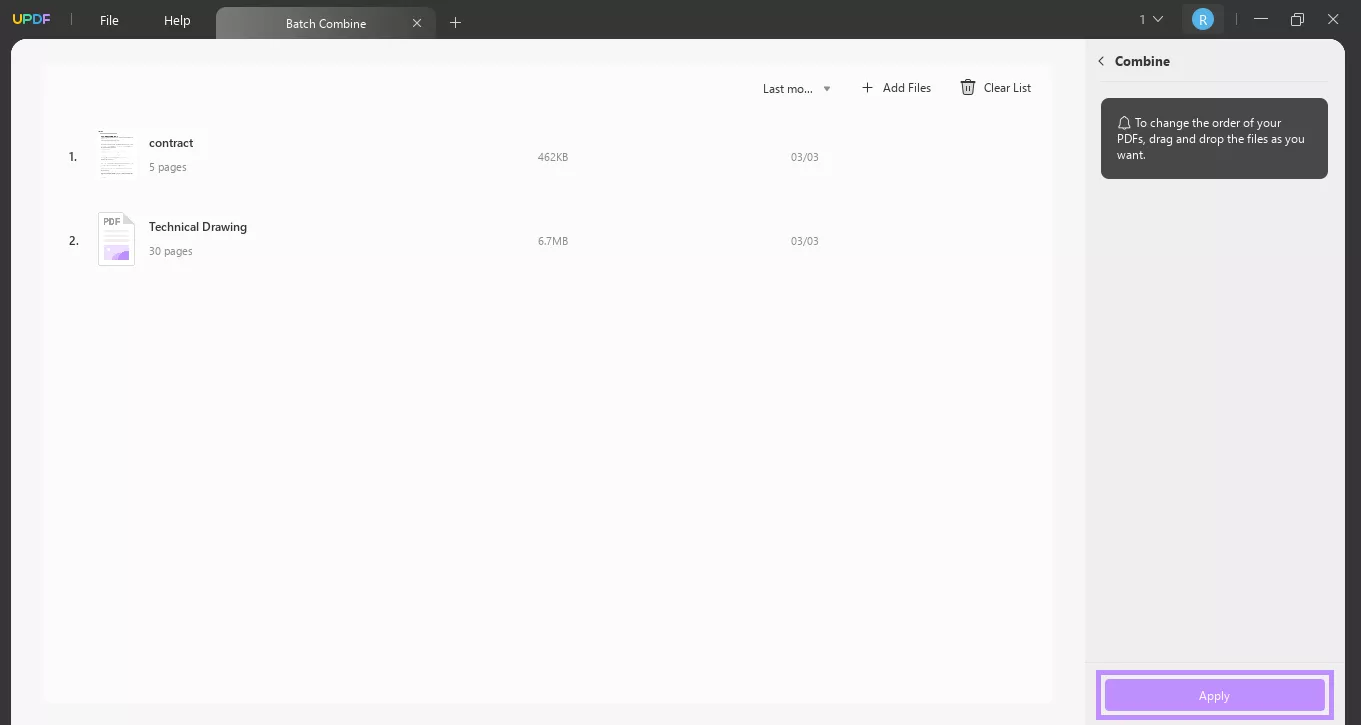 add and combine pdfs updf windows