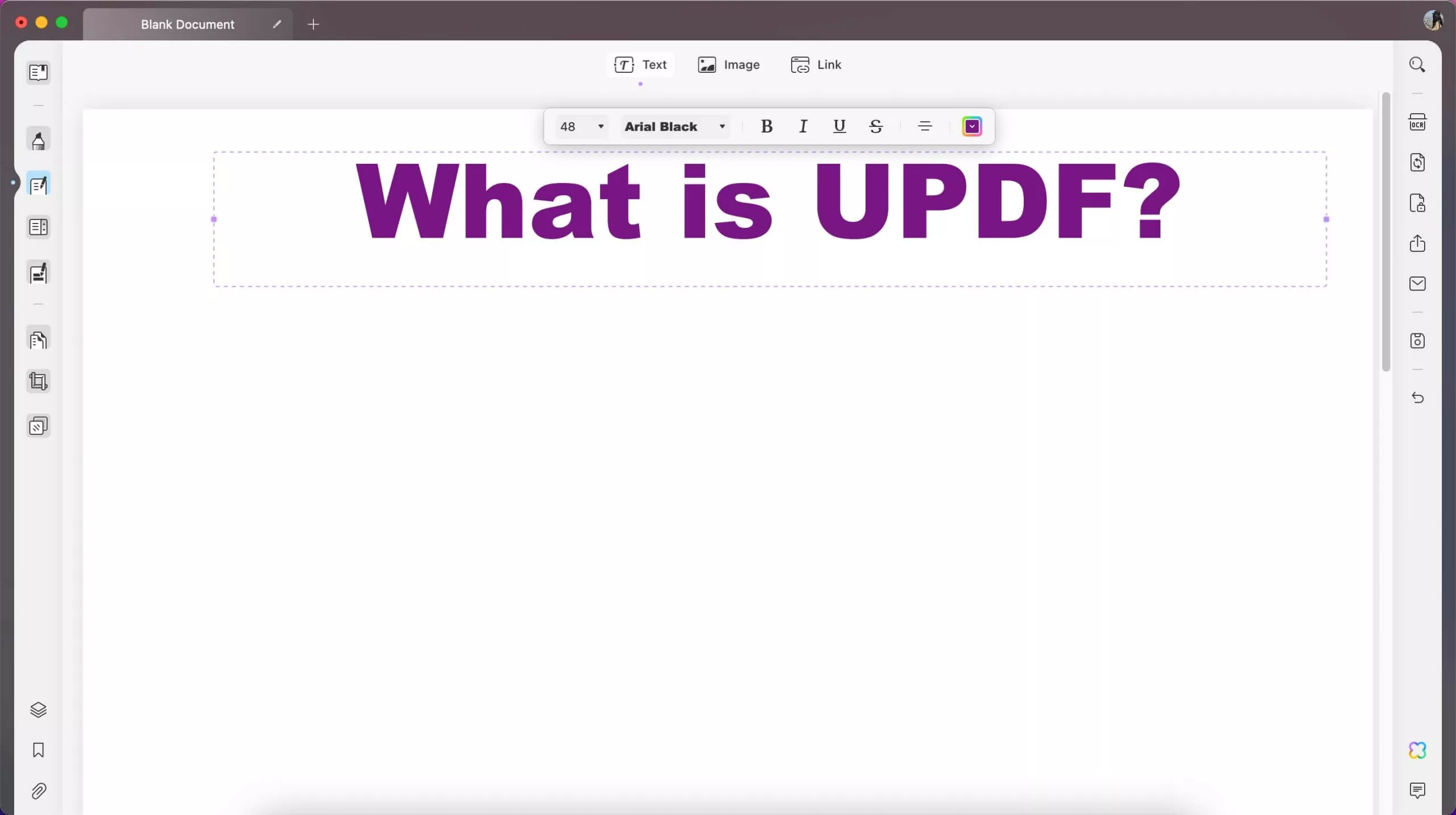 add text to pdf updf