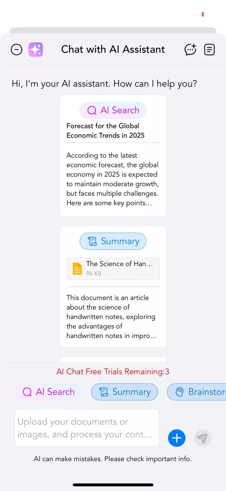 ai chat free notes