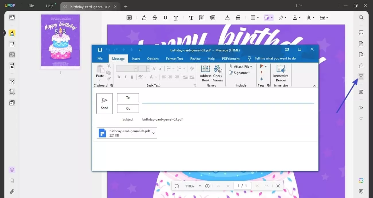 share birthday card via email