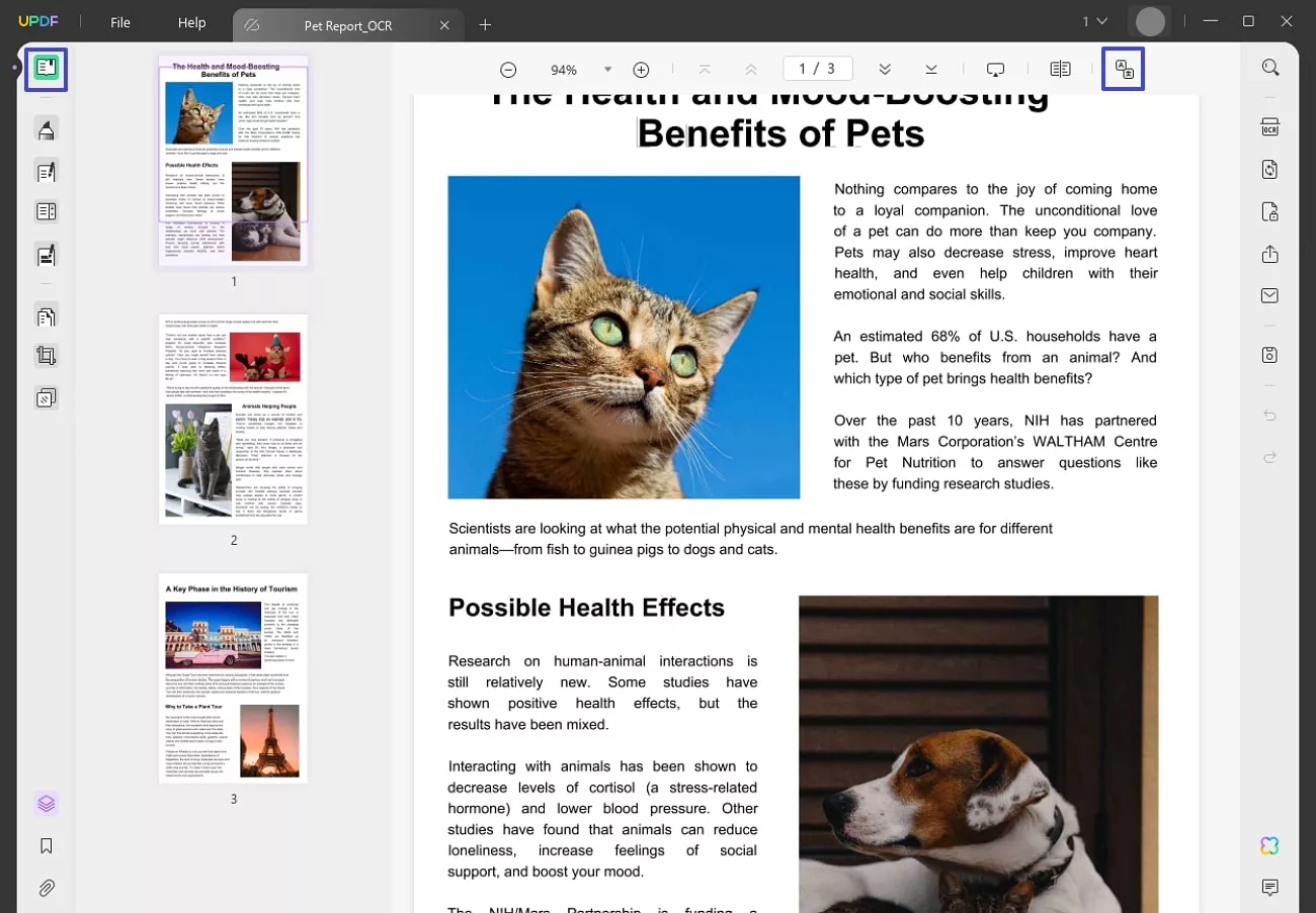 access translator in reader mode