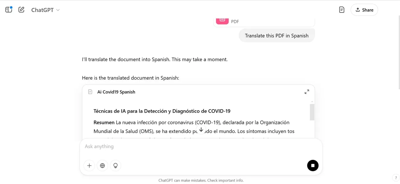 observe translation obtained by chatgpt