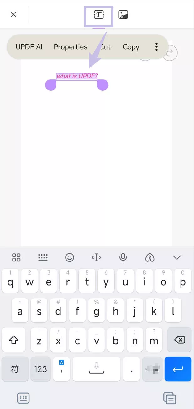 edit text in your pdf updf android