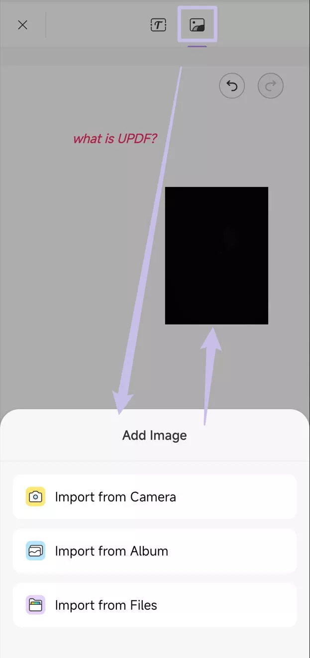 edit the image updf android  