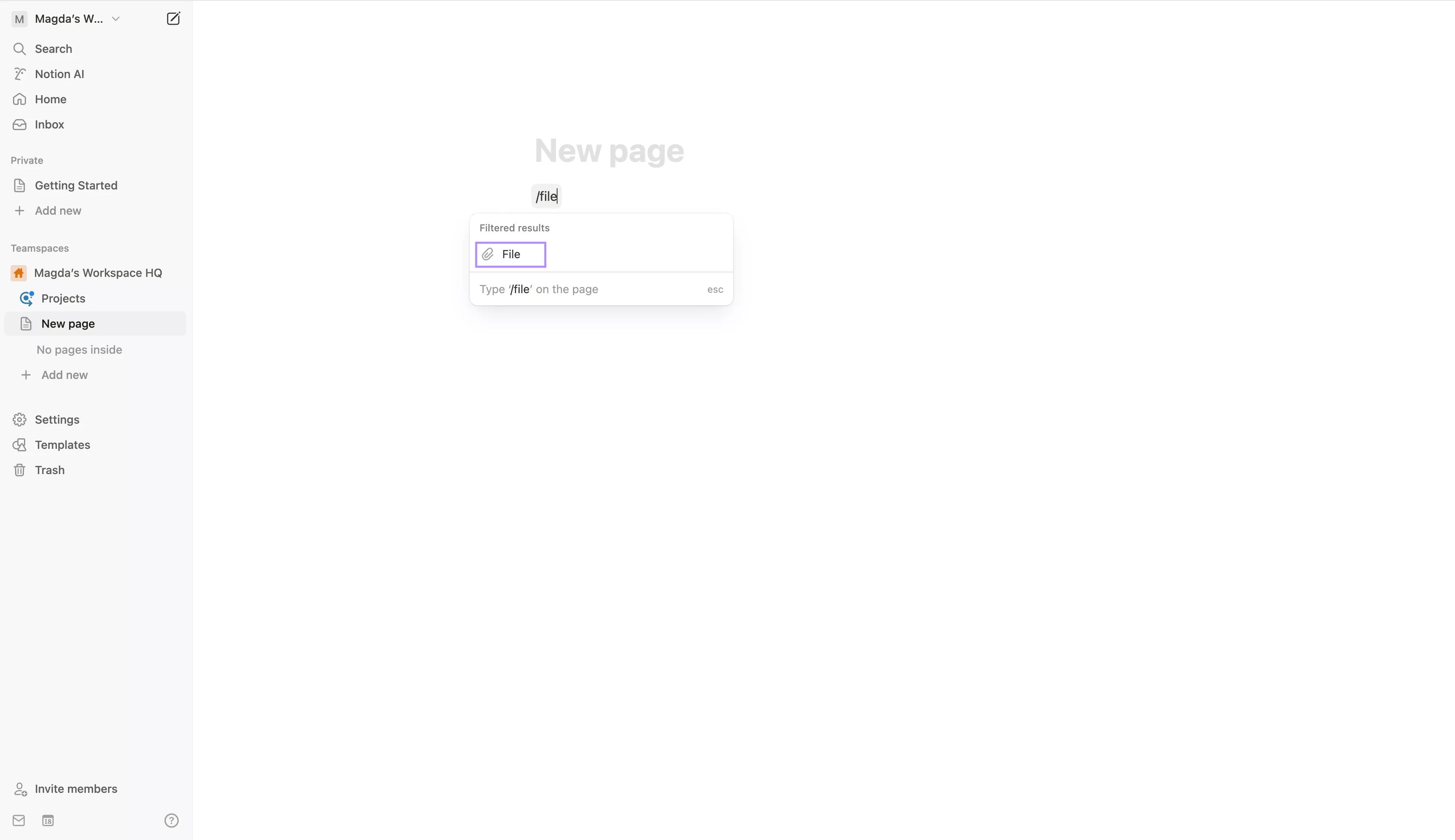 file block notion