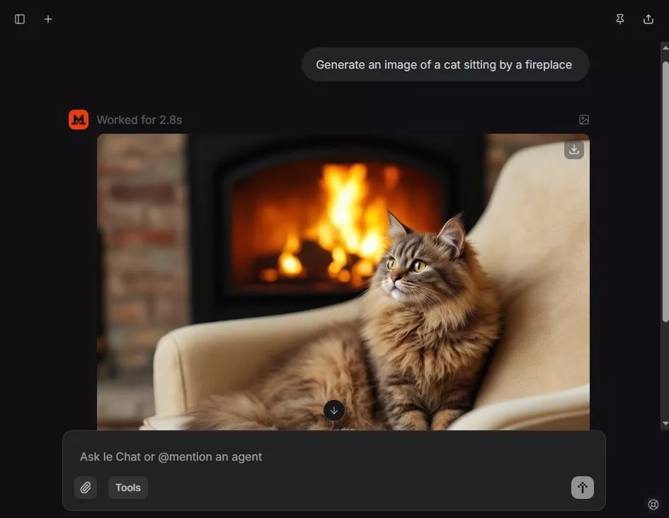 image generation with le chat