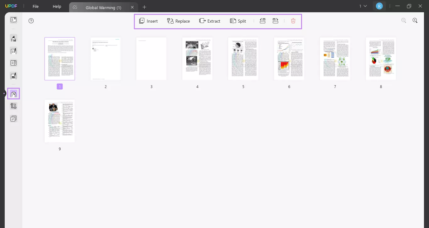 organize the pdf pages updf windows