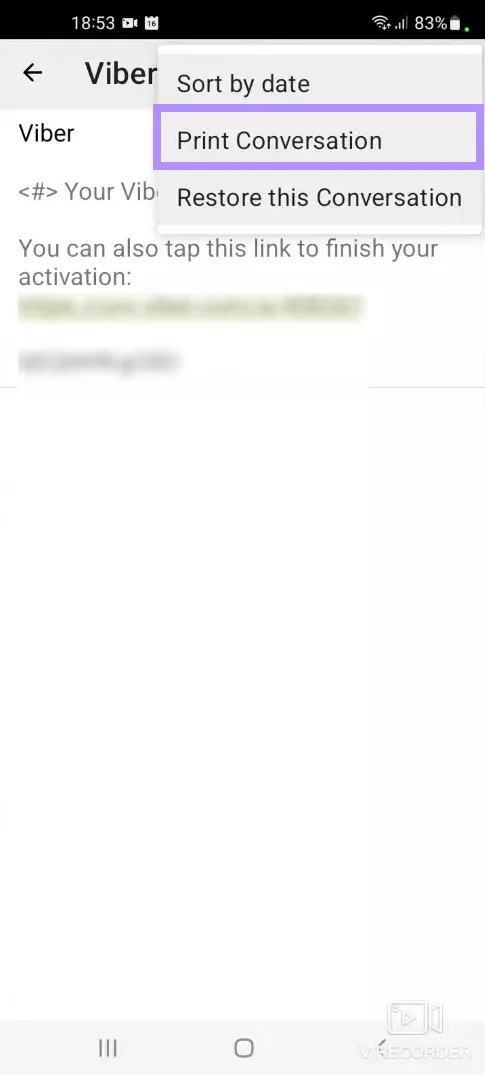 print conversation backup and restore