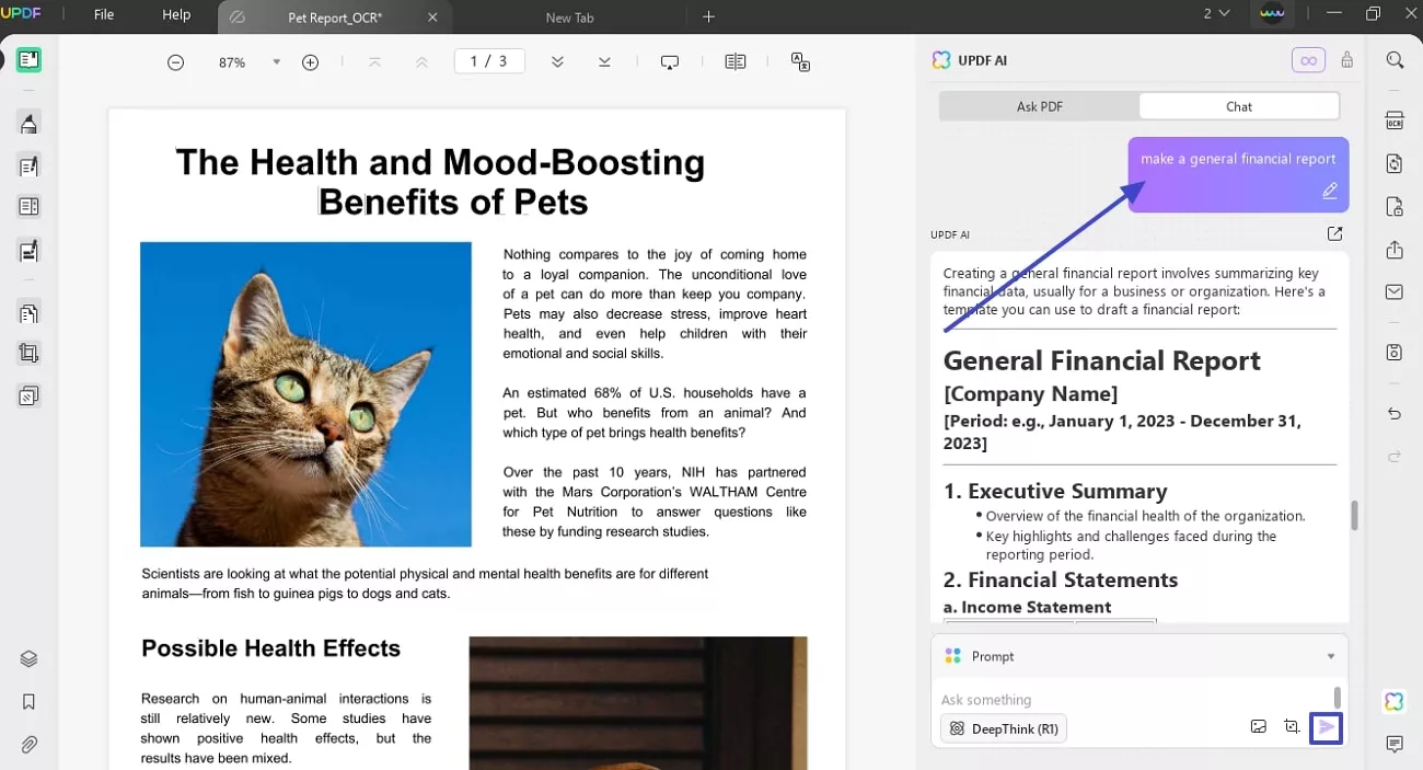 generate report with simple instructions