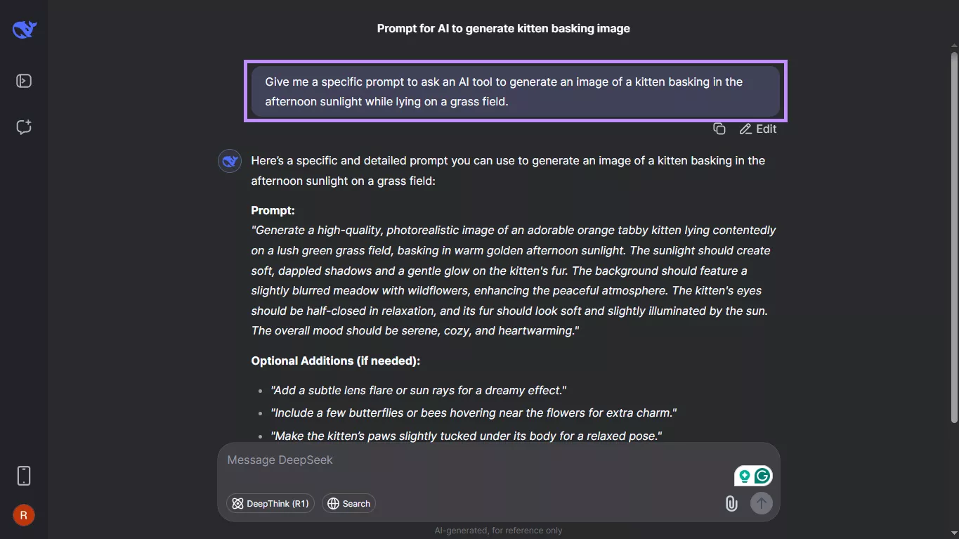 ask deepseek for a prompt