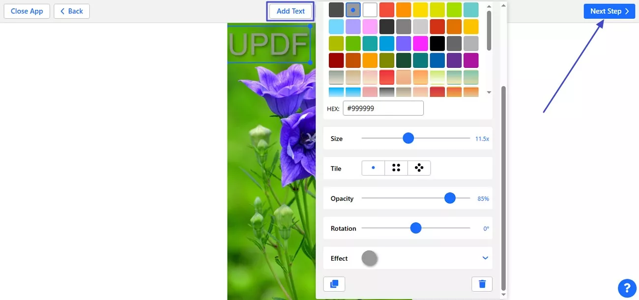 add text and adjust properties
