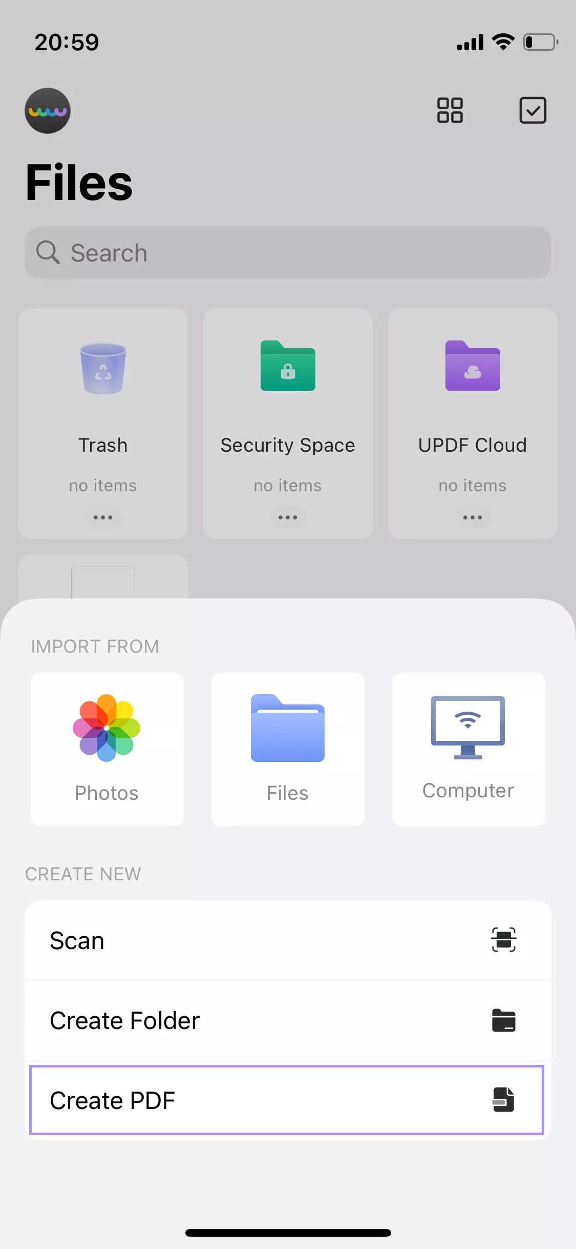 blank pdf updf for ios