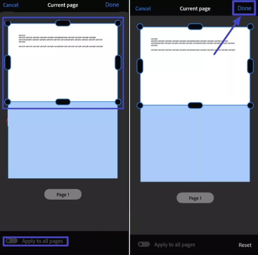 apply crop to all pages