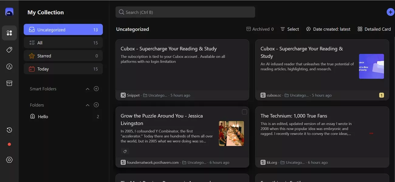 manage digital reading with cubox