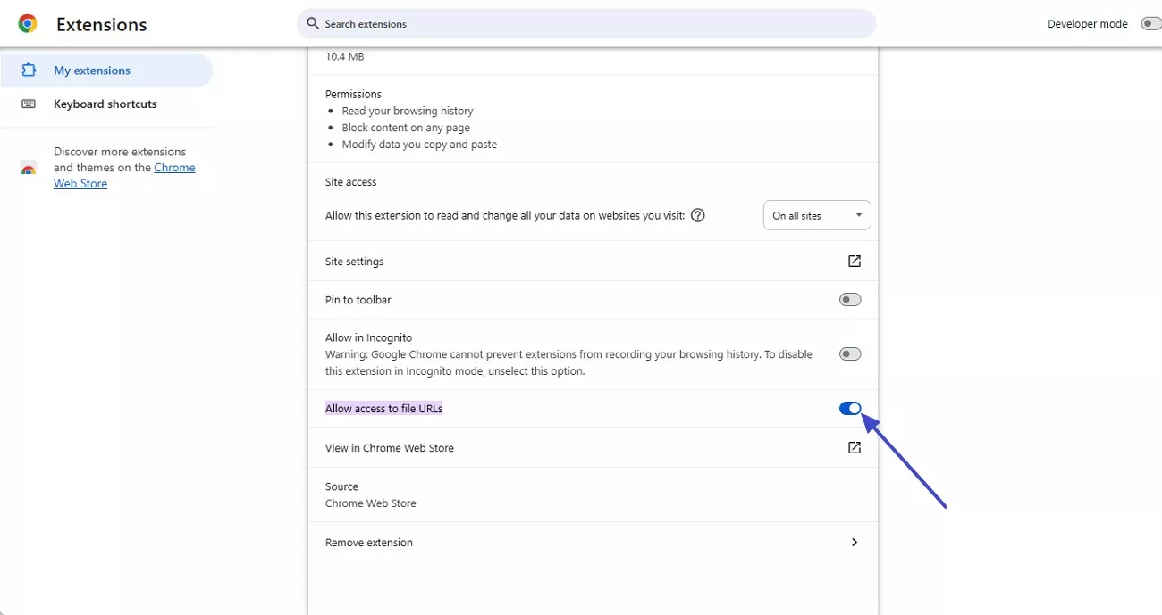enable access to file urls