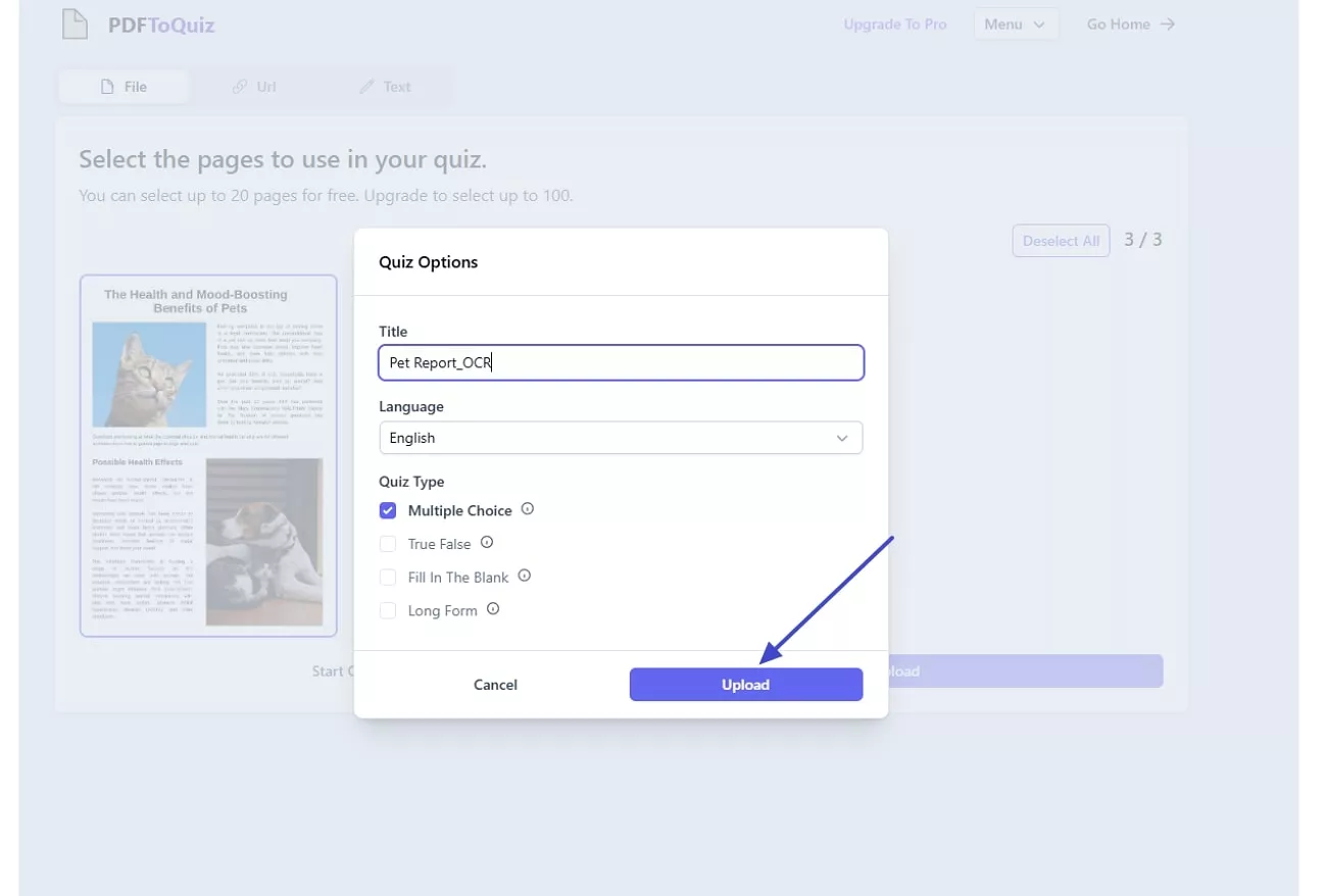set quiz settings