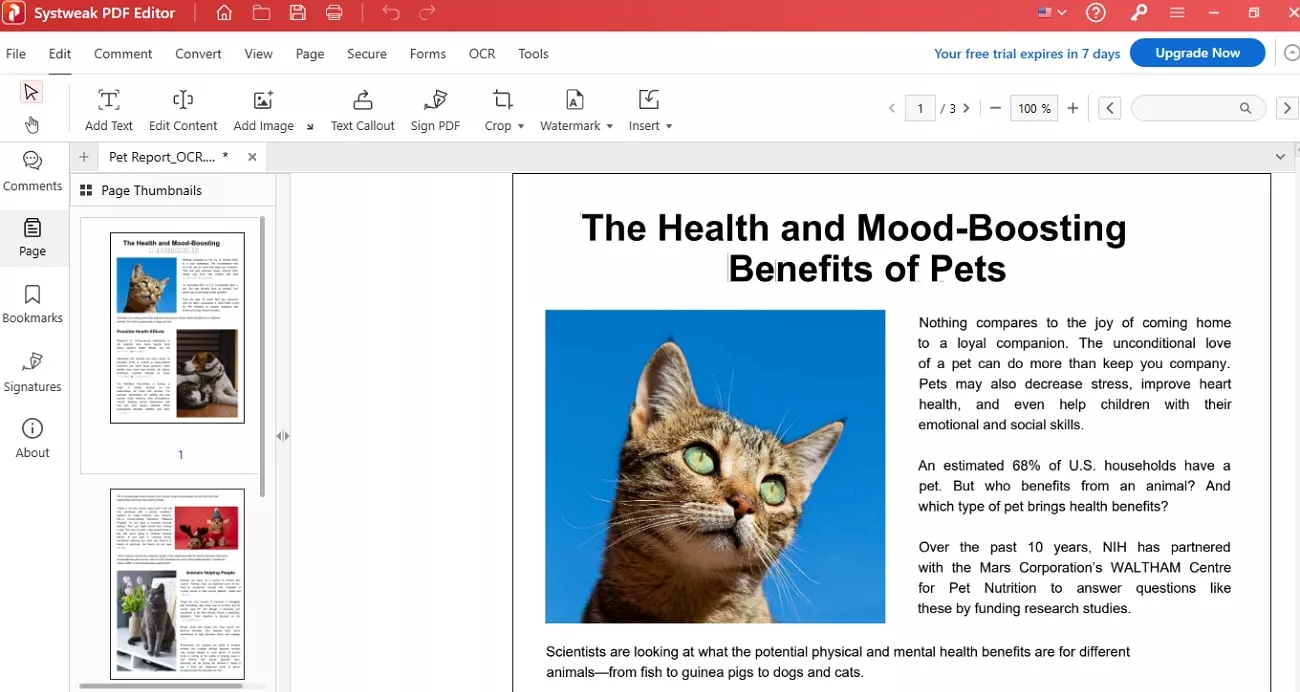 systweak pdf editor interface