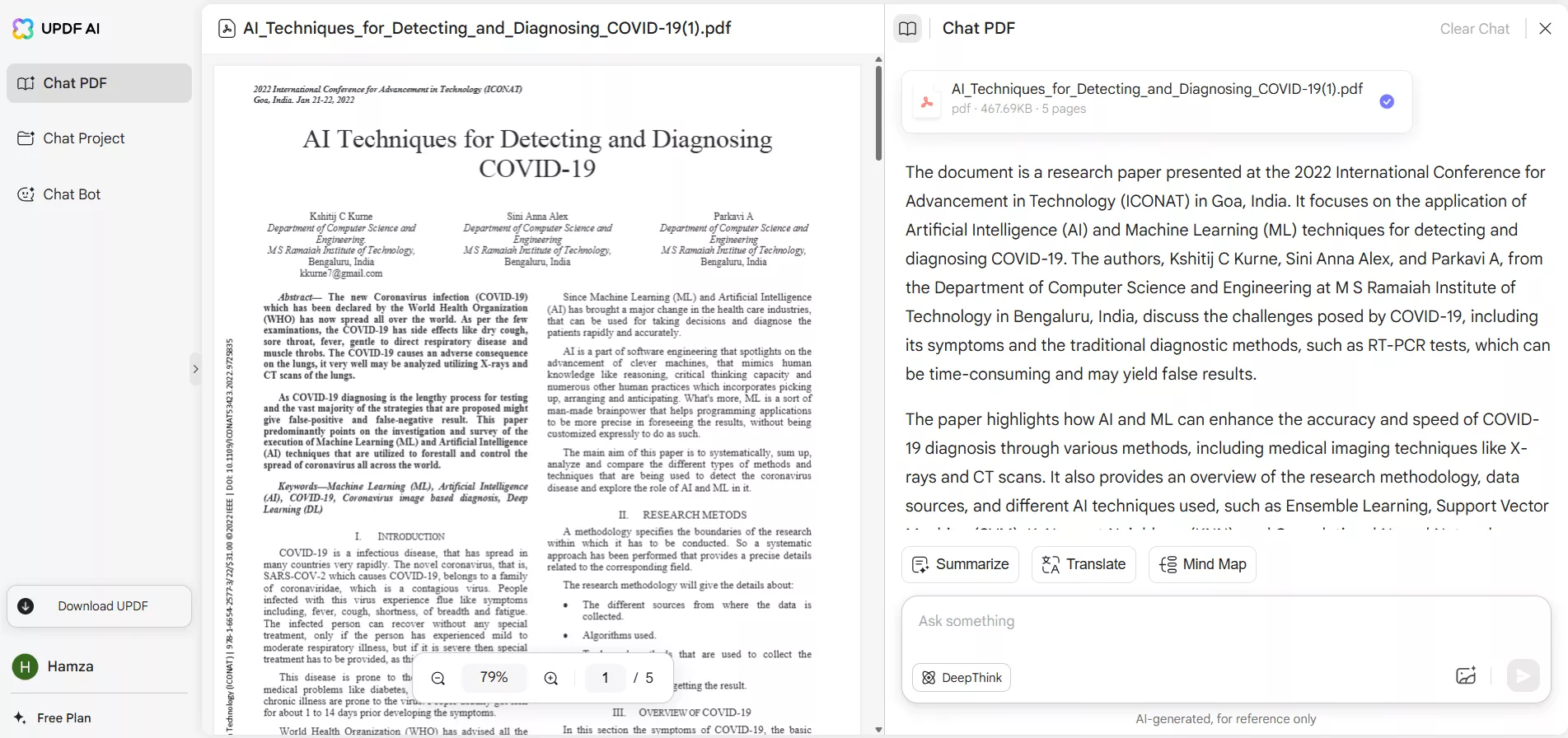 summarize PDF using UPDF AI