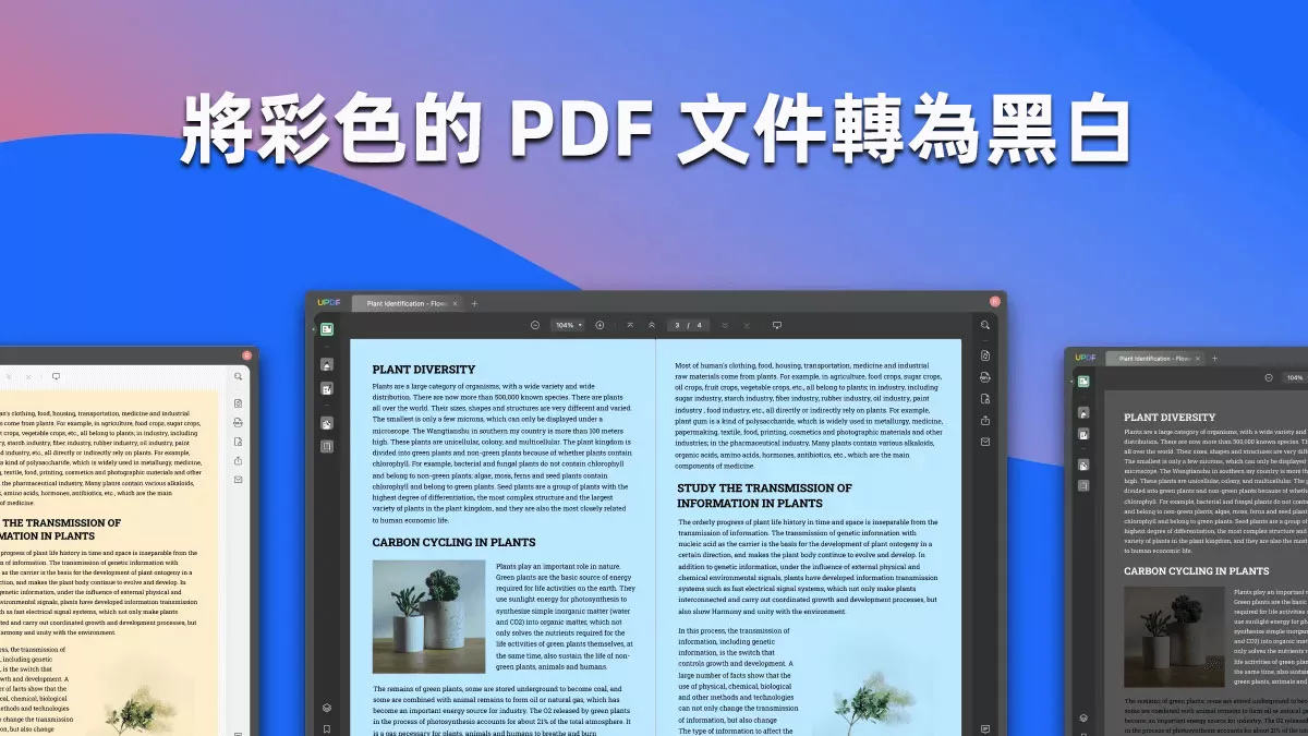 如何將彩色的 PDF 文件轉為黑白？