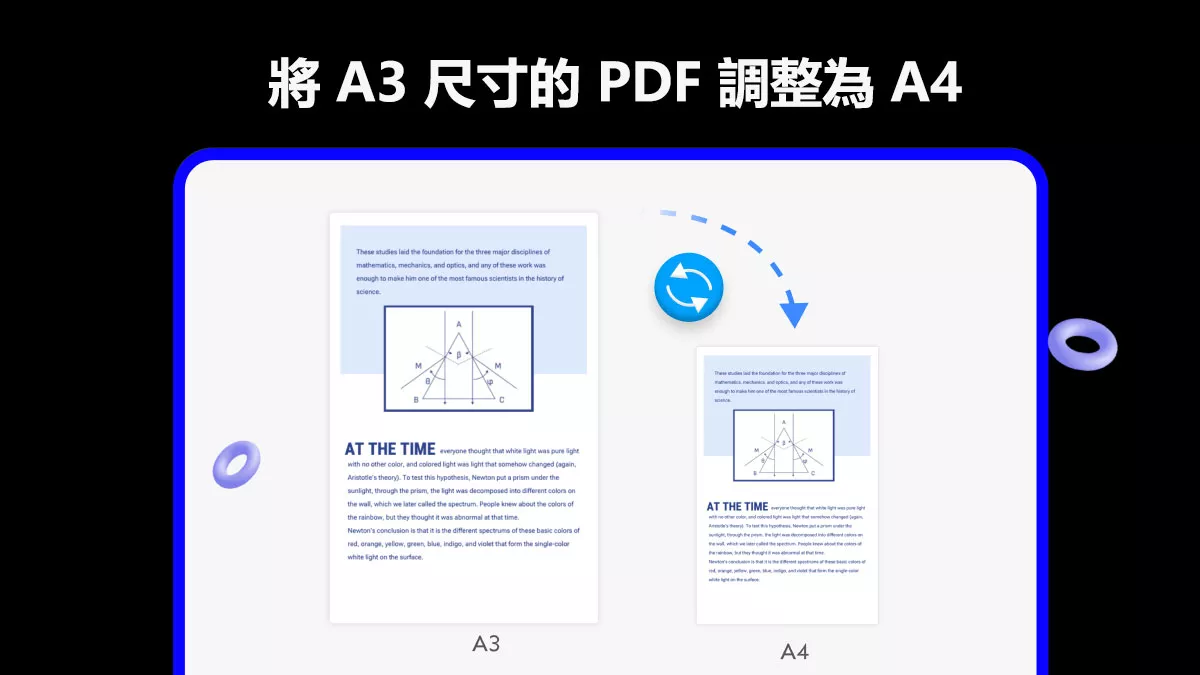 如何使用 UPDF 將 A3 尺寸的 PDF 調整為 A4？