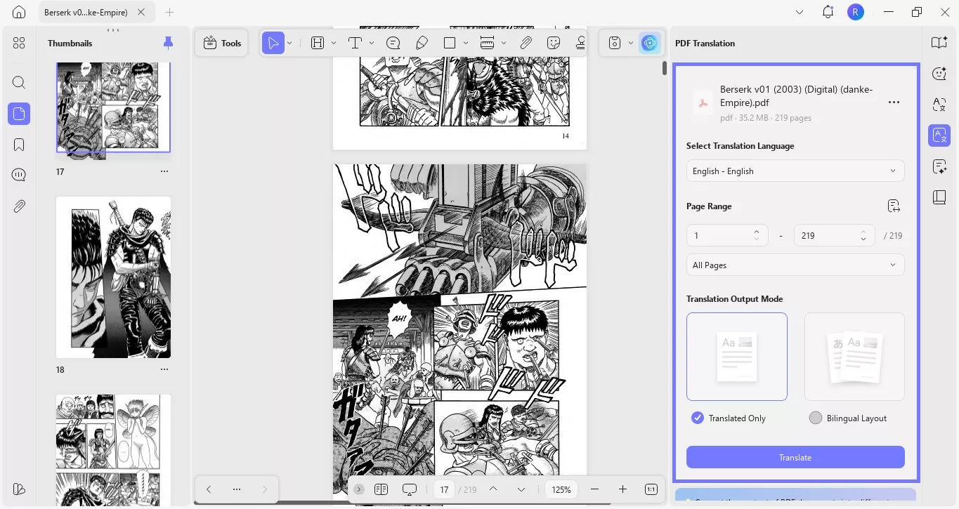 open pdf translation mode updf windows