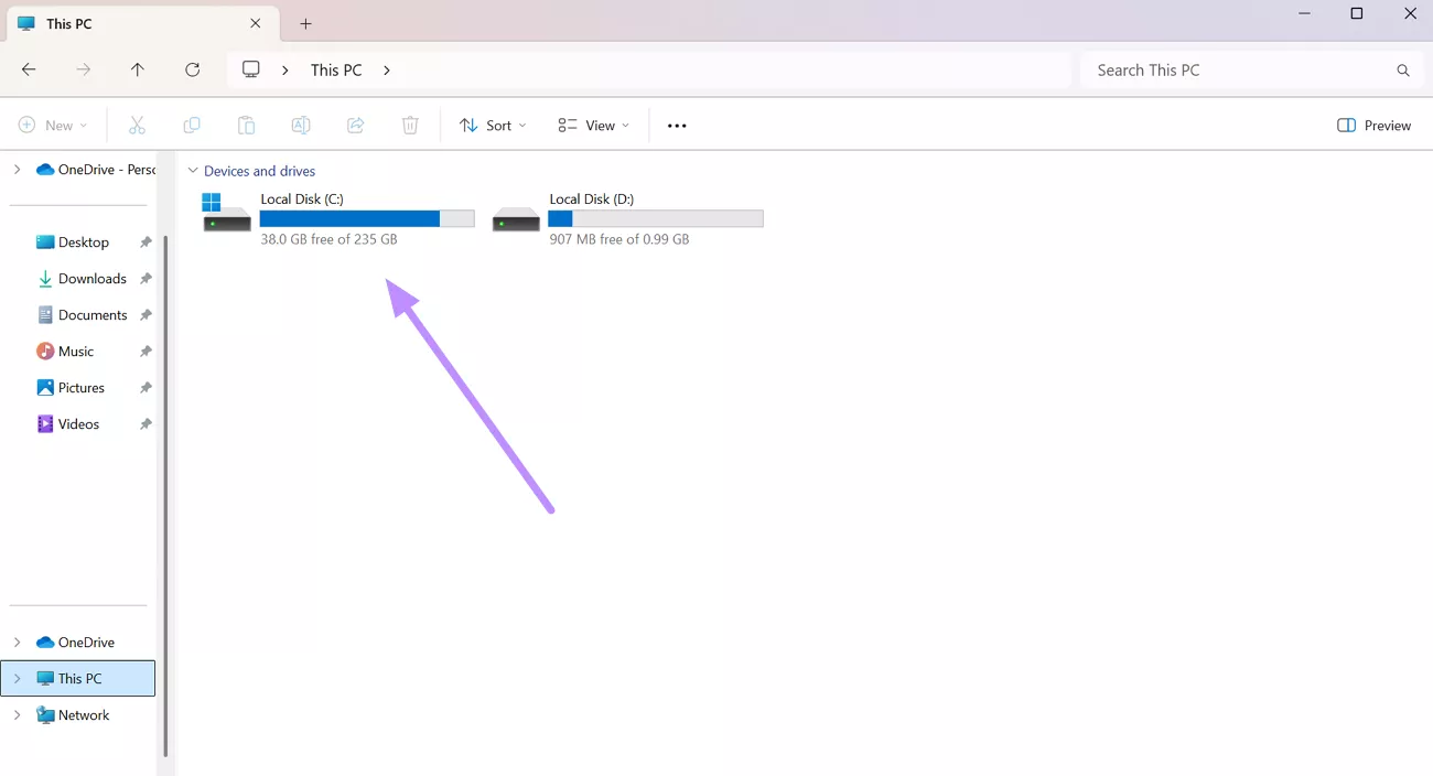 access local disk c