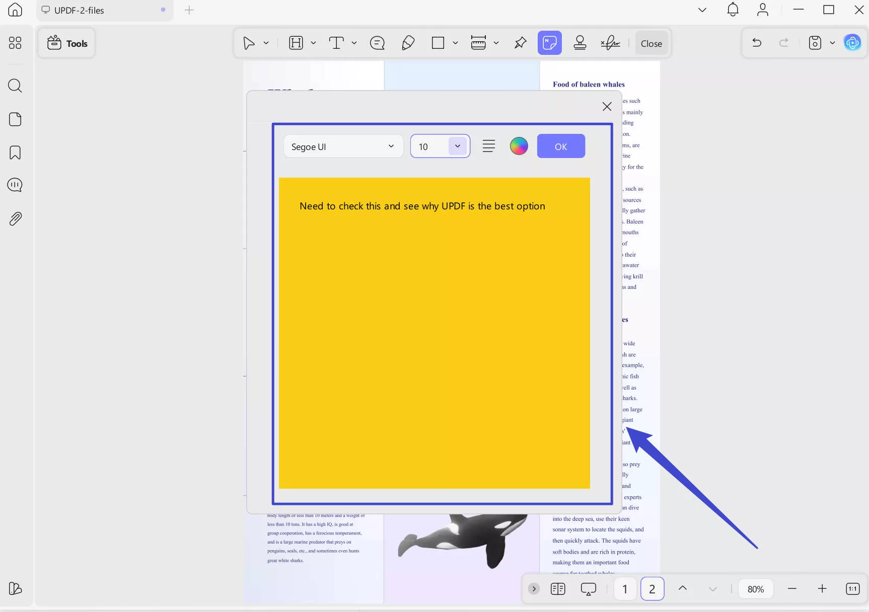 configure post it note in updf windows