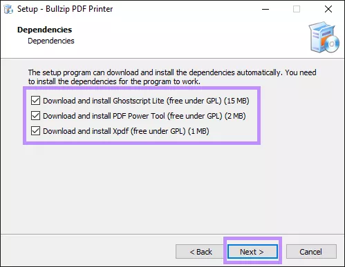 download additional files bullzip pdf printer