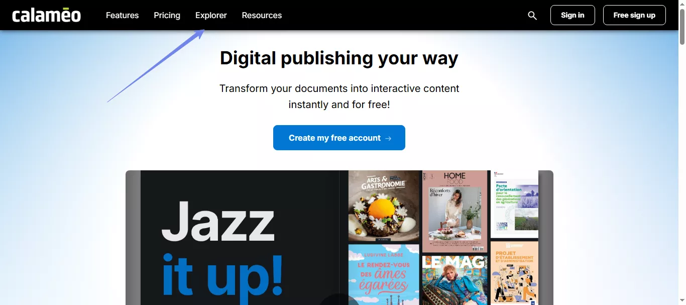 explore and find the document calameo